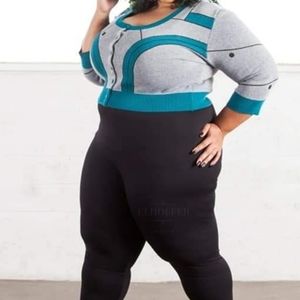 Elhoffer Design Galactic Baby Bot Teal Cardigan-3X